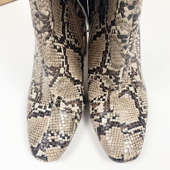 New Zara Snakeskin Print Boots (Sz: 8) - Picture 5 of 7